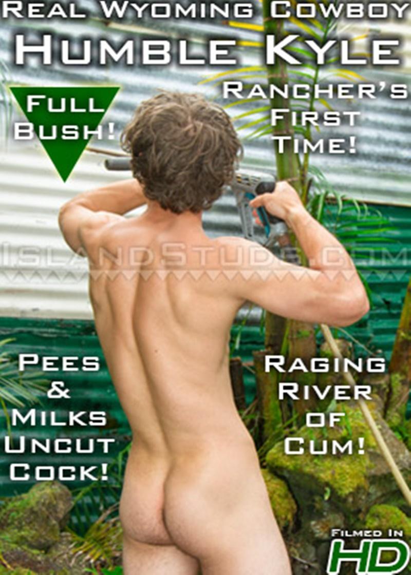 Island Studs hottie young American farmer Kyle jerking his huge cock  outdoors cumming all over his abs – Dirty Boy Reviews