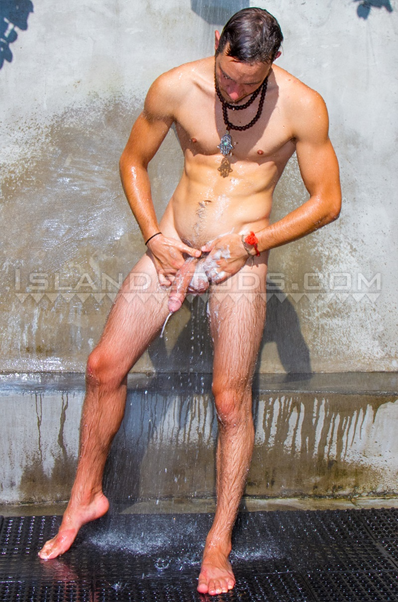 Horse hung swimmer Raine jerking his 10 inch cock pic picture photo