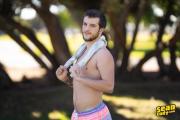 Sexy-newbie-bearded-muscle-stud-Sean-Cody-Griffin-strips-out-of-swim-shorts-wanking-massive-thick-dick-3-gay-porn-pics