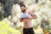 Sexy-hairy-muscle-hunk-Sean-Cody-Holden-strips-out-of-shorts-wanking-huge-thick-dick-2-gay-porn-pics